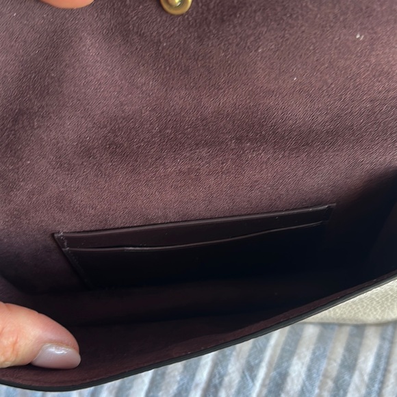 Coach Brown and Cream Clutch with Gold Accents - Picture 5 of 6